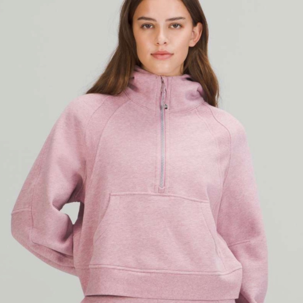 Lululemon Scuba Oversized Half Zip Hoodie | Heathered Pink Taupe | Sz M/L